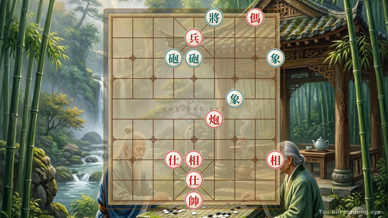 Thế cờ: Online Xiangqi: The Unbreakable Defense of the Black General Against the Red's Storming Attack - Super Critical Chessboard Analysis and Solution — Cờ Tướng Online