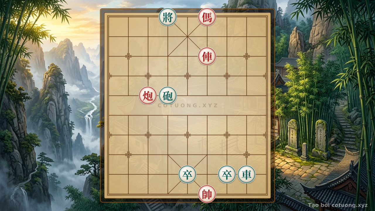 Thế cờ: The Red Chariot's Trap: Red Chariot Attacks the Empty Black Cannon - Xiangqi Strategy 5/10 — Cờ Tướng Online