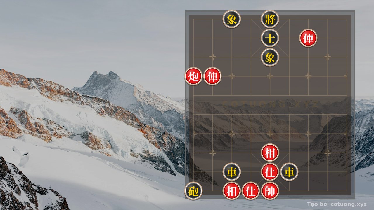 Thế cờ: Red General's Victory: Double Chariot and Empty Cannon Strategy on File 3 Rank 9 — Cờ Tướng Online