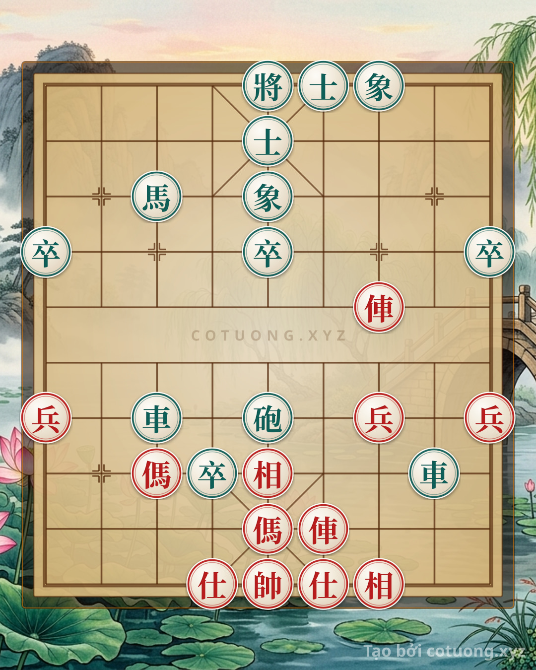 Challenge: Red General's First Move: 2 Rooks, 2 Horses, and 3 Pawns vs. 2 Black Rooks, Cannon, and Horse - Extremely Strategic Tactics - Can you solve it?