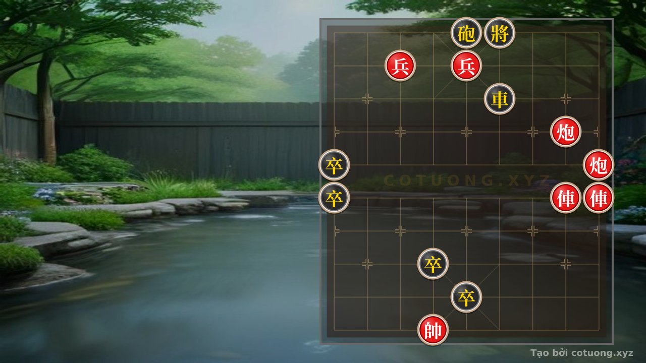 Thế cờ: Red Cannon on File 2, Rank 7: Trap and Counterattack in a Beginner Level Xiangqi Position — Cờ Tướng Online