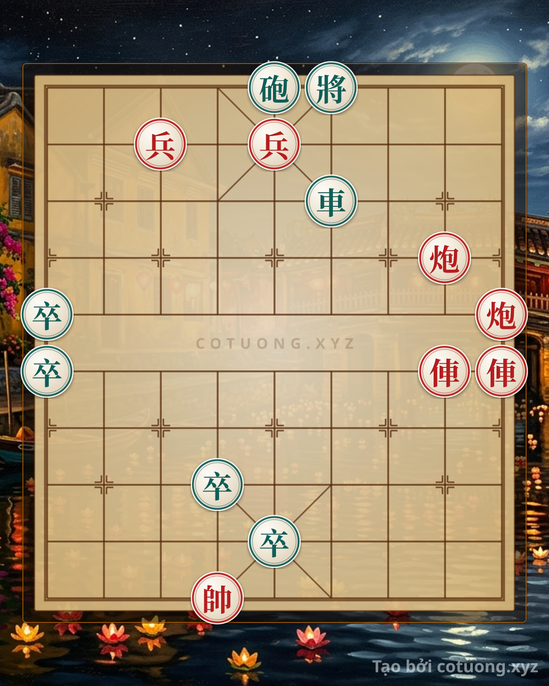 Challenge: Red Cannon on File 2, Rank 7: Trap and Counterattack in a Beginner Level Xiangqi Position - Can you solve it?