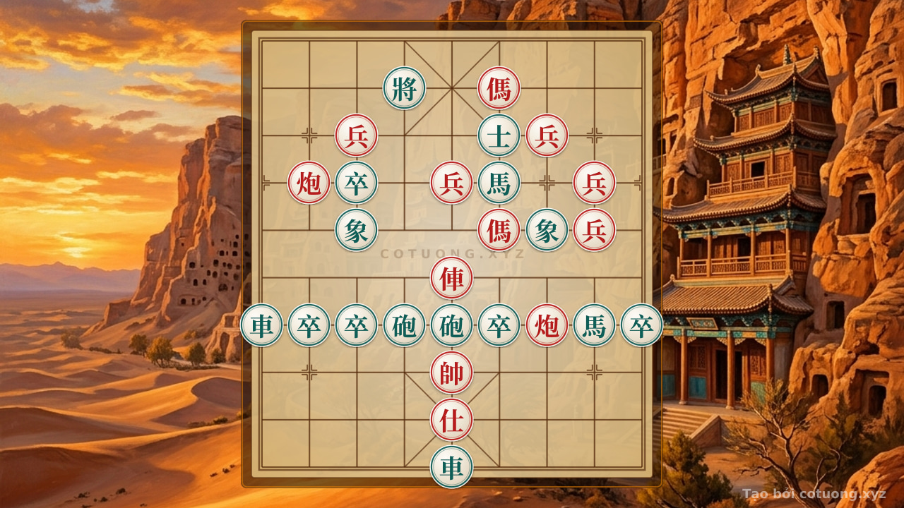 Thế cờ: The Art of Xiangqi: When the Black Chariots Roar, How Does the Red Army Counterattack Like a Blooming Flower? — Cờ Tướng Online