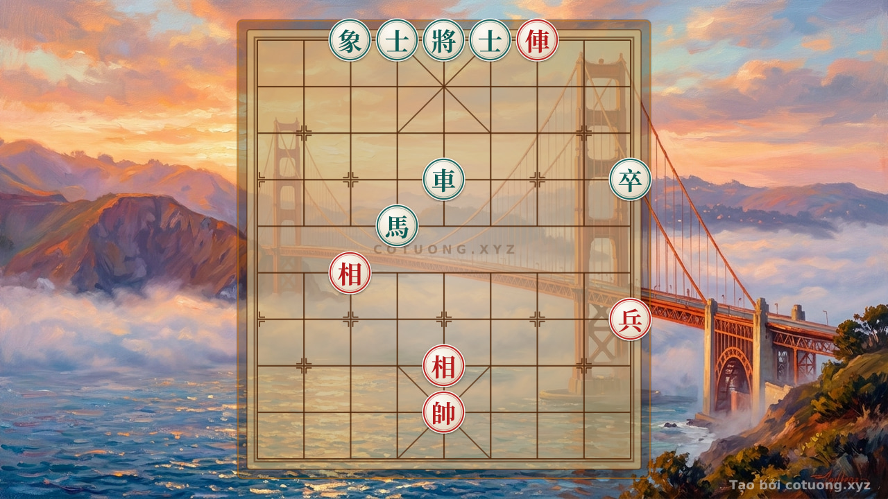 Thế cờ: Xiangqi Master's Secret: The Blood-Red Battle - Red Chariot Crushes Black Horse with the 'Féi Jūn Zào Luàn' Trick — Cờ Tướng Online