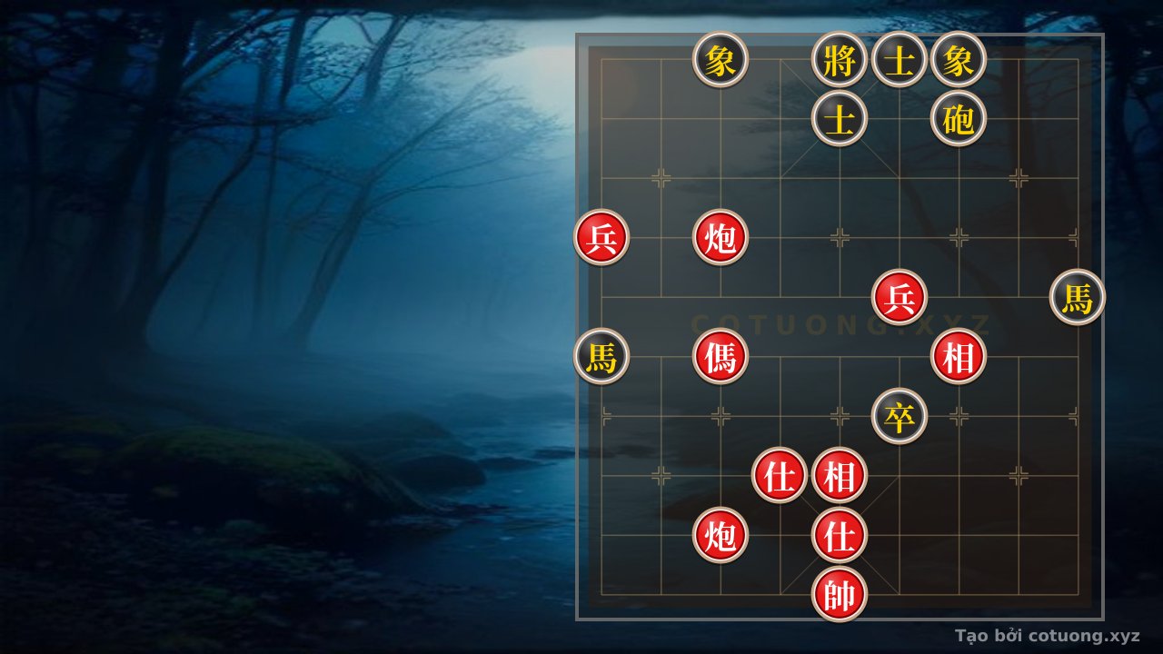 Thế cờ: Hidden Jianghu Chess: When the Red Cannons and Horses Surround the Black General in the Dark — Cờ Tướng Online