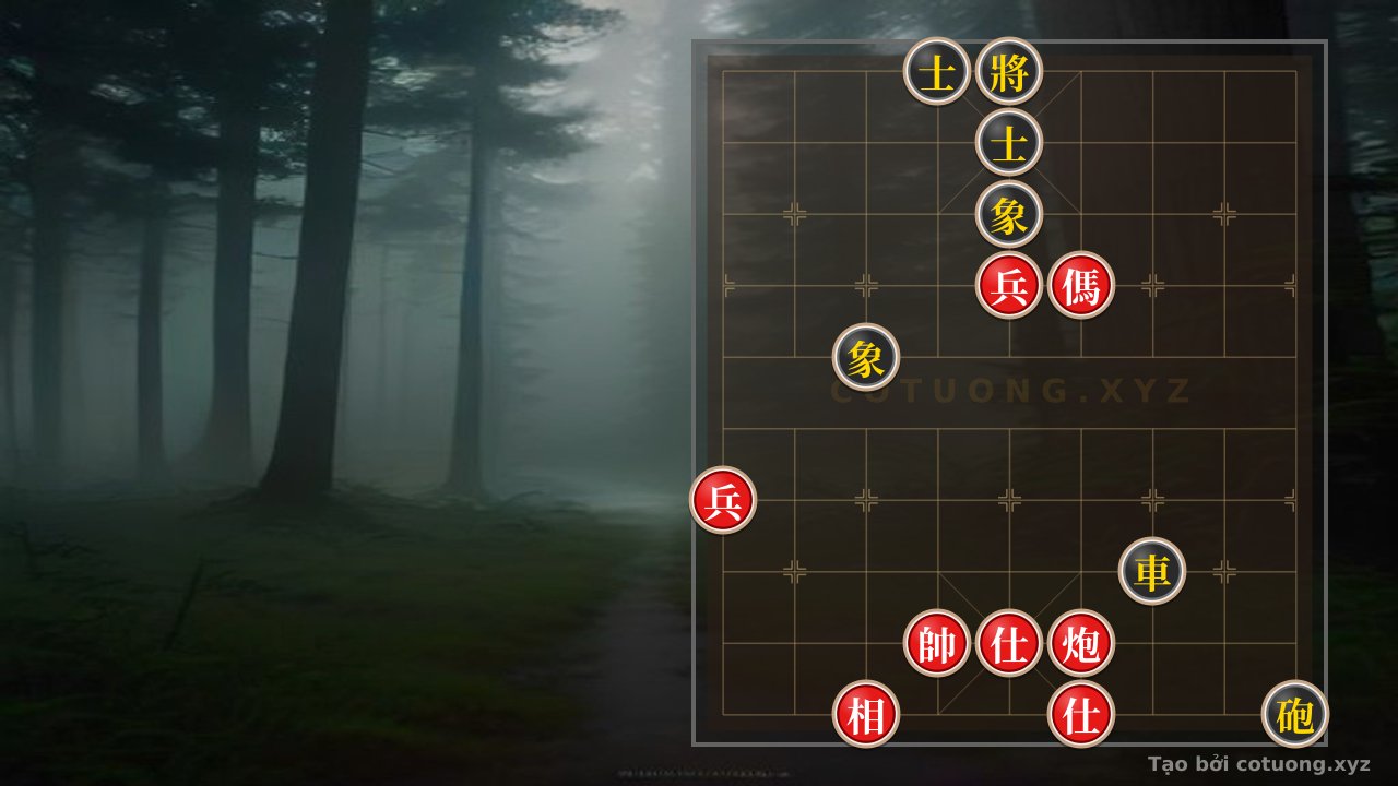Thế cờ: Masterstroke in Endgame: Red's Cannon-Horse 2 Pawns 2 Advisors 2 Elephants vs. Black's Chariot-Cannon 2 Advisors 2 Elephants — Cờ Tướng Online