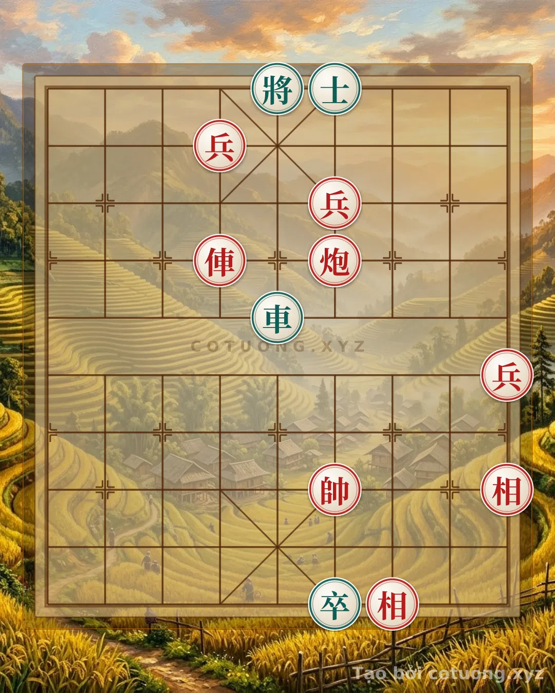 Thế cờ: The Hidden Rook Cannon Trap 3 Pawns: The Battle of Red and Black on the Xiangqi Board — Cờ Tướng Online