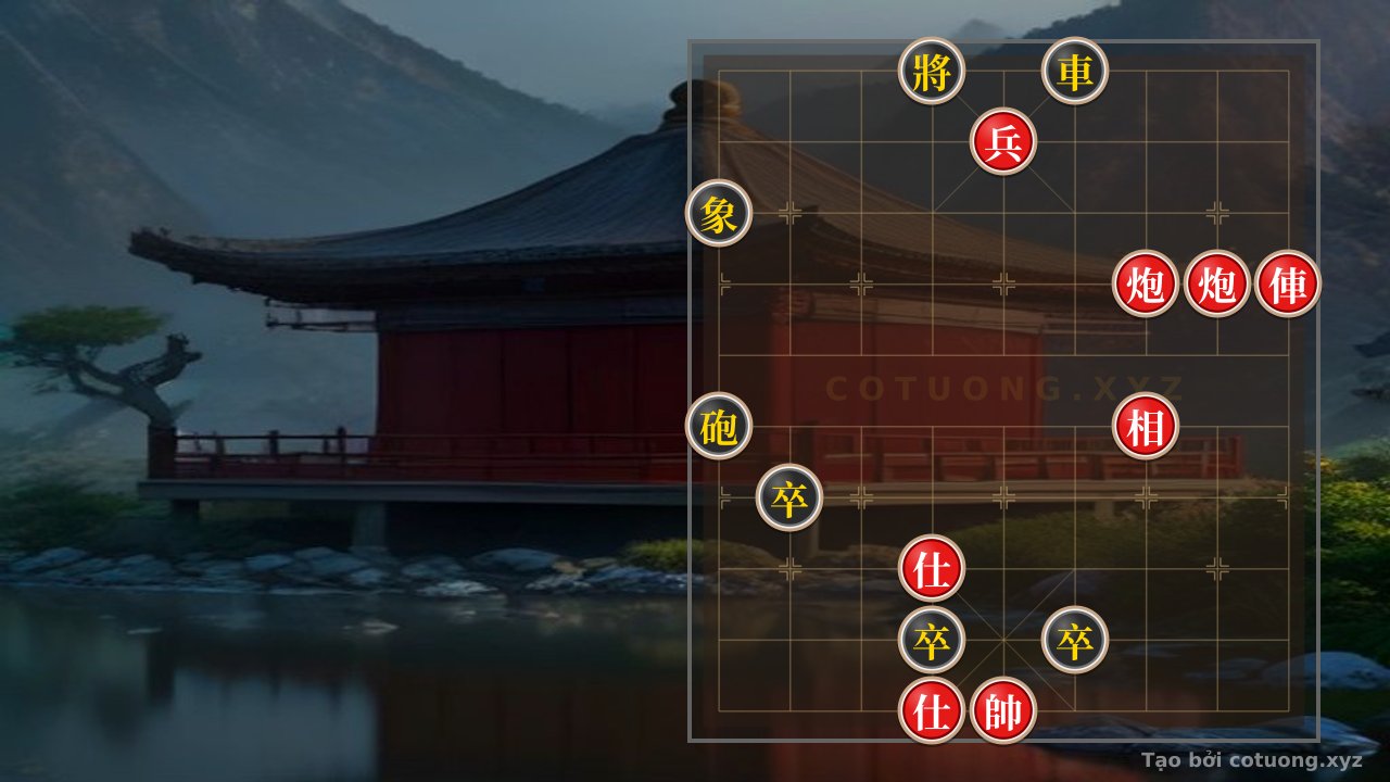 Thế cờ: Bloody Board: When the Red Cannon Falls to the Black Chariot - Defensive Counterattack Tips from a Checkmate Position — Cờ Tướng Online