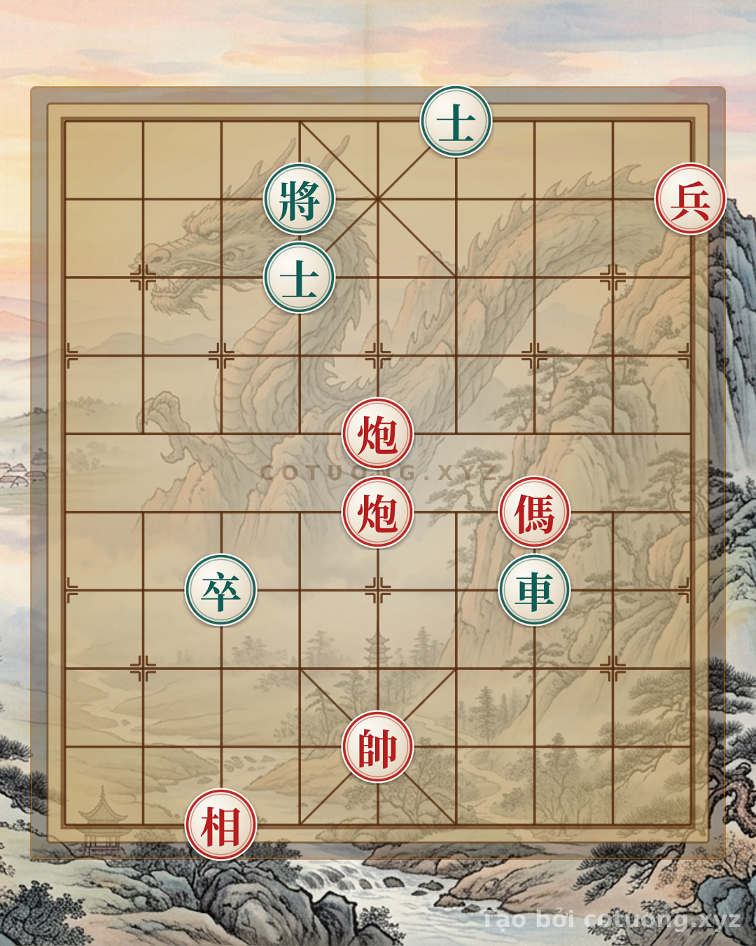 Thế cờ: Xiangqi Tactical Analysis: Double Horses and Empty Cannon — Cờ Tướng Online