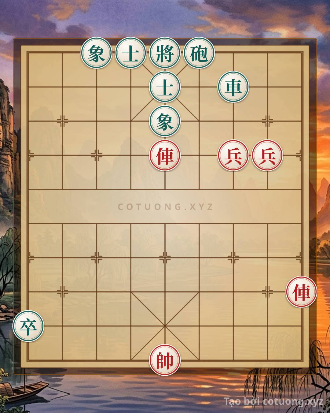 Challenge: Xiangqi Level 1/10: Red's Chariot Strategy Against Black's Elephant in 'Empty Cannon' - Can you solve it?
