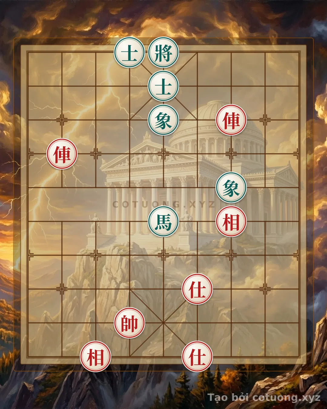 Challenge: Xiangqi Master's Secret: When Two Red Rooks Face a Black Horse in a Balanced Position - Can you solve it?