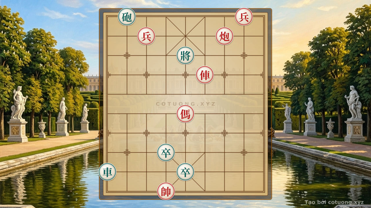 Thế cờ: Xiangqi: Red Cannon Traps Black Pawn - Masterful Counterattack Tactics — Cờ Tướng Online