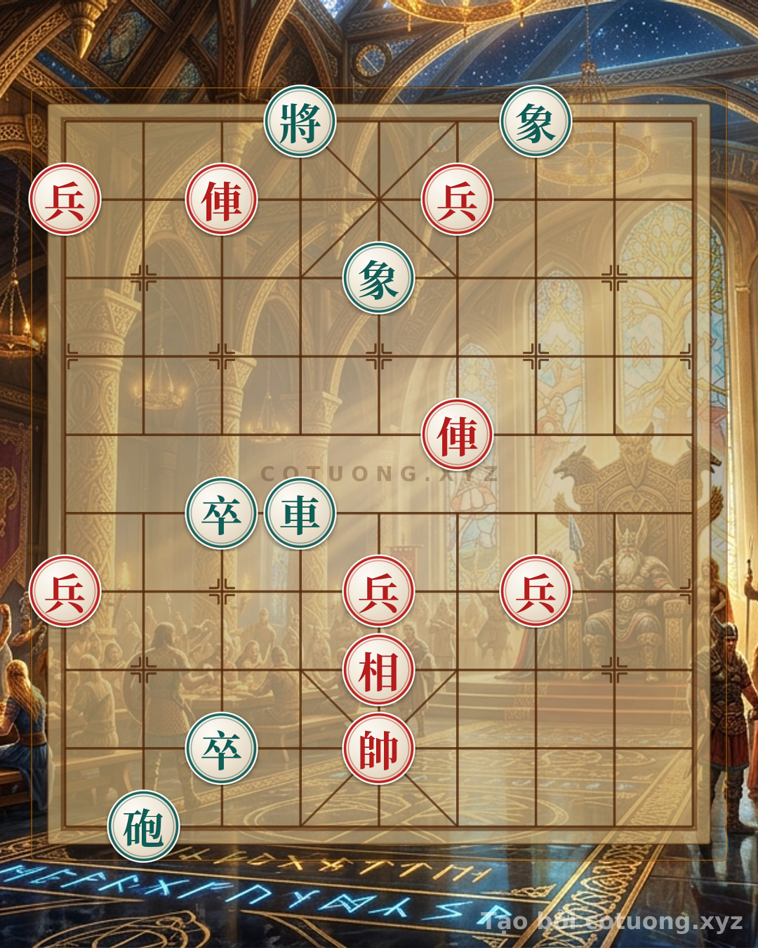 Challenge: Xiangqi Formation: Efficient Defense with Black Rook on File 4 and Black Cannon on File 2 - Can you solve it?