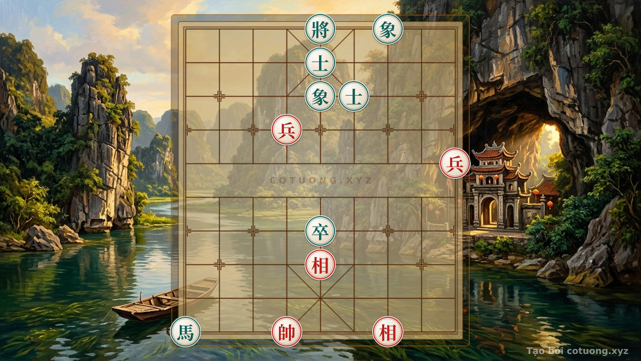 Thế cờ: Art of Defensive Counterattack: Neutralizing the Red's Killing Moves in the 'Black King on File 5, Rank 10' Formation — Cờ Tướng Online