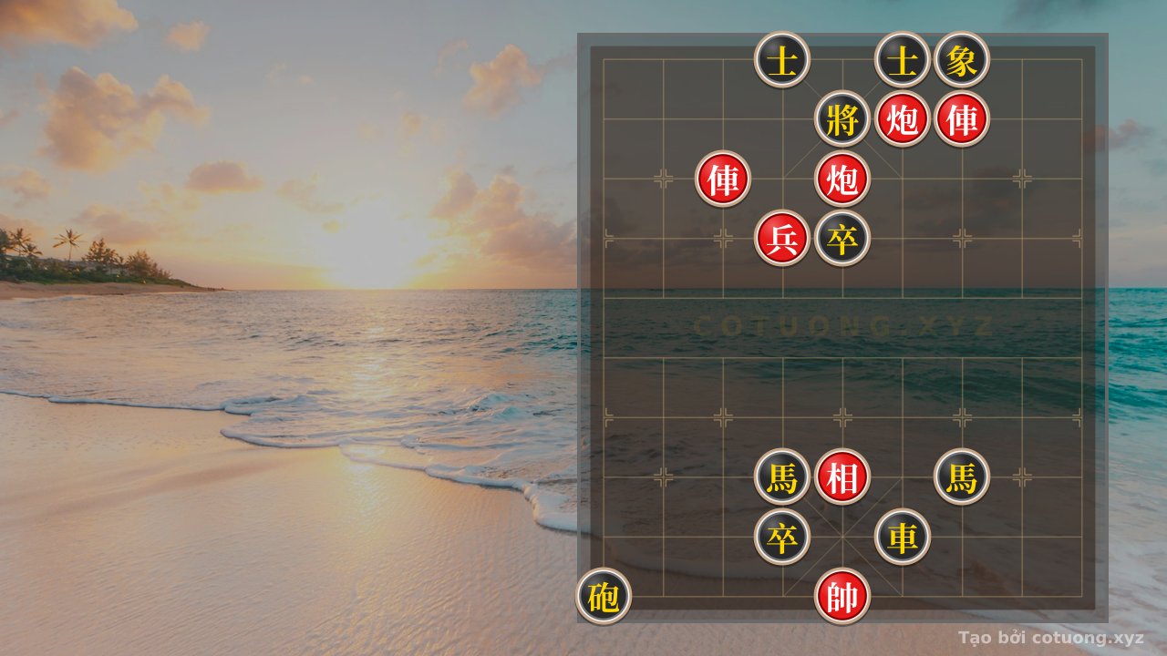Thế cờ: Red General: The 'Double Rook Straight Attack' Strategy on the Chessboard — Cờ Tướng Online