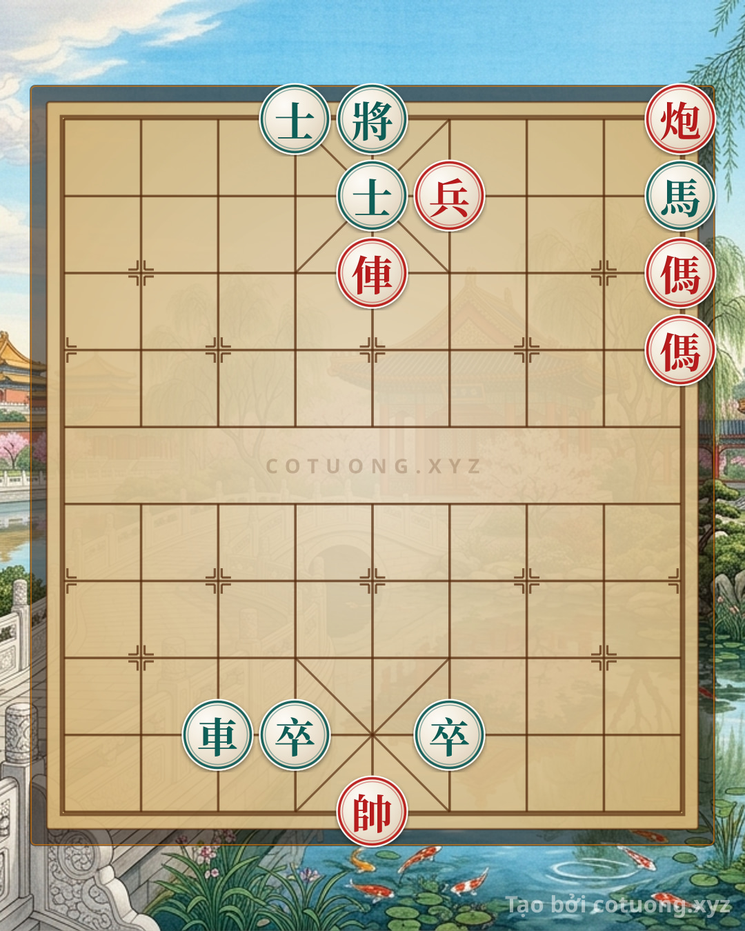 Challenge: Black Double Horses Checkmate, Red Cannon Retreats - Can you solve it?