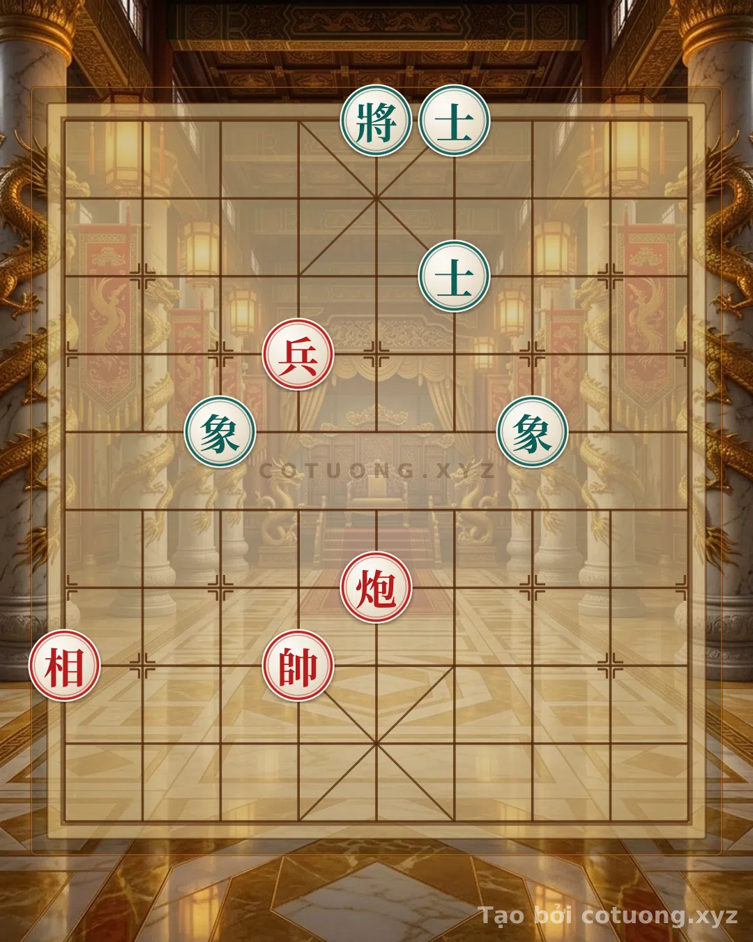 Thế cờ: Xiangqi (Chinese Chess): Red Cannon Hides, Black General Reveals - Deadly Trap in a 7/10 Position — Cờ Tướng Online