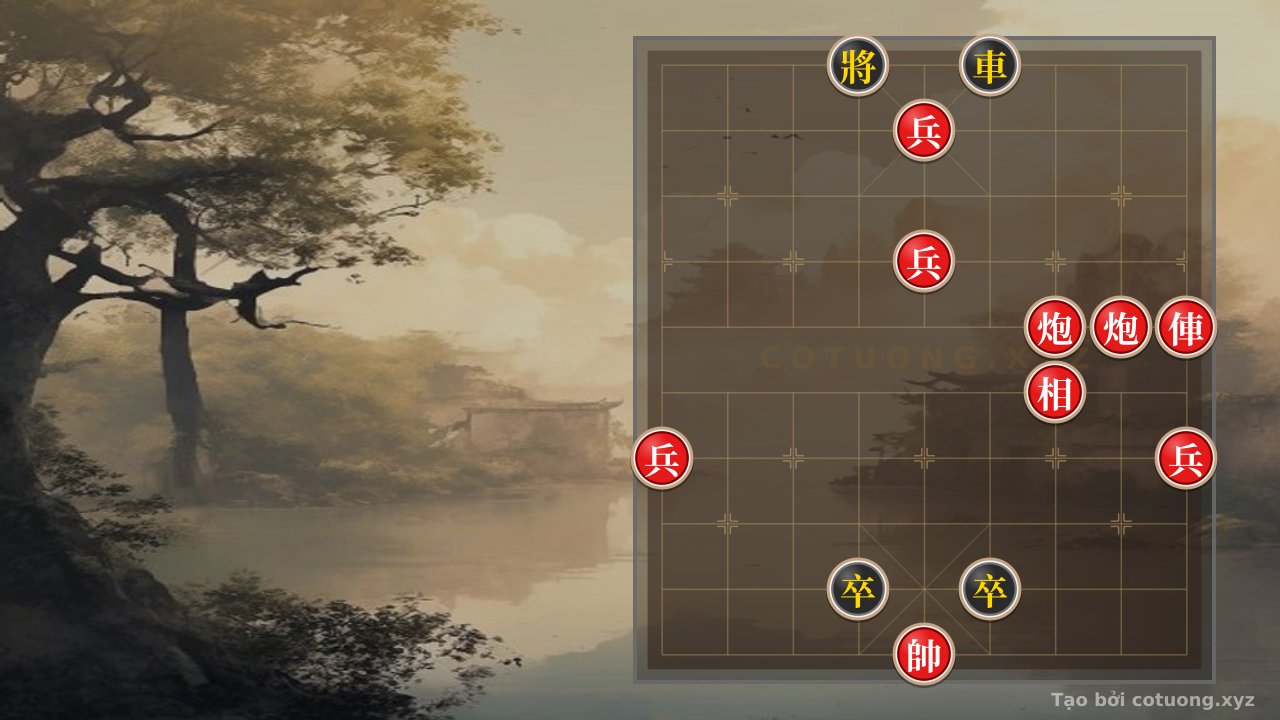 Thế cờ: Online Xiangqi: Red's 'Empty Cannon' Strategy in the 'Chariot Checkmate' Formation — Cờ Tướng Online
