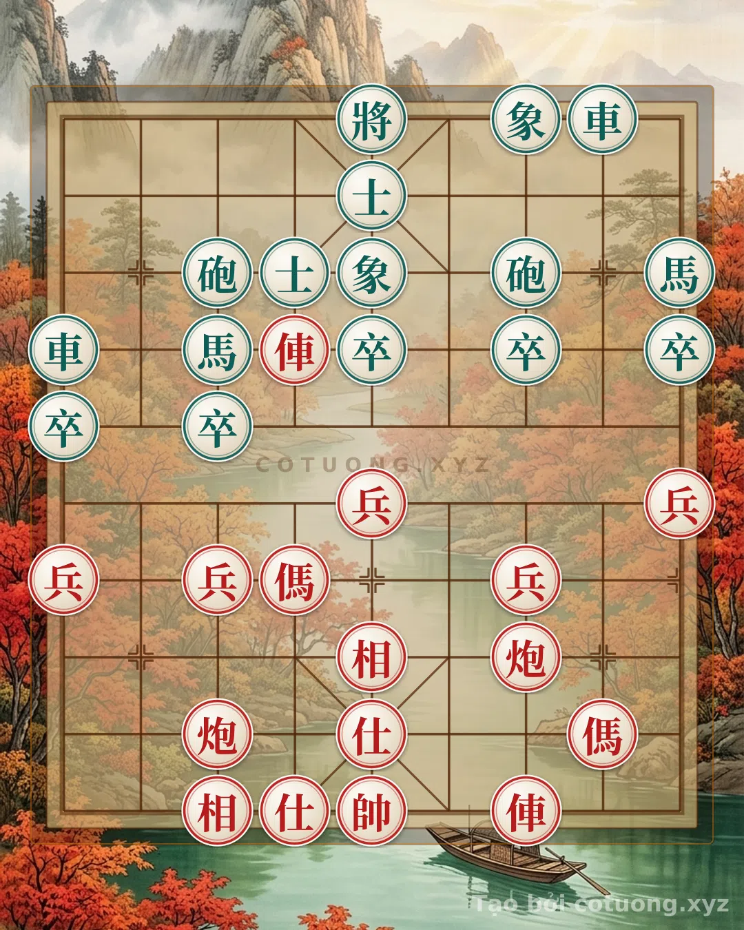 Thế cờ: The Secret of Xiangqi Tactics: Black General Revealed, Red Chariot Advances - A Bloody Tactical Analysis — Cờ Tướng Online