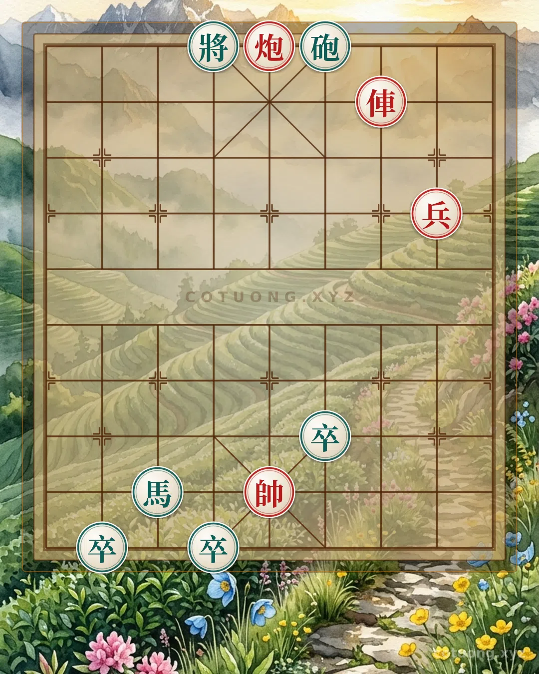 Thế cờ: The Classic Rook vs. Cannon Checkmate: When the Red Rook Decides the Black General's Fate in an Instant — Cờ Tướng Online
