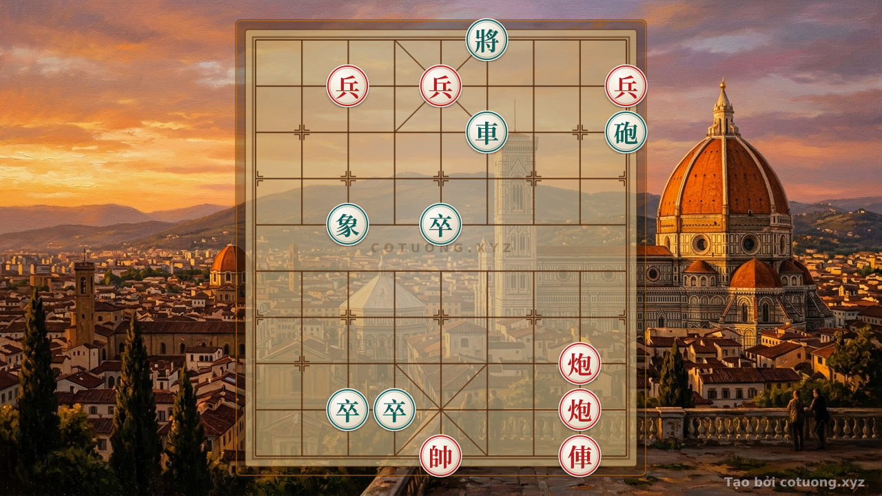 Thế cờ: Black's Defensive Strategy in Online Xiangqi: Tricking Red with Sacrifices and Chaos — Cờ Tướng Online