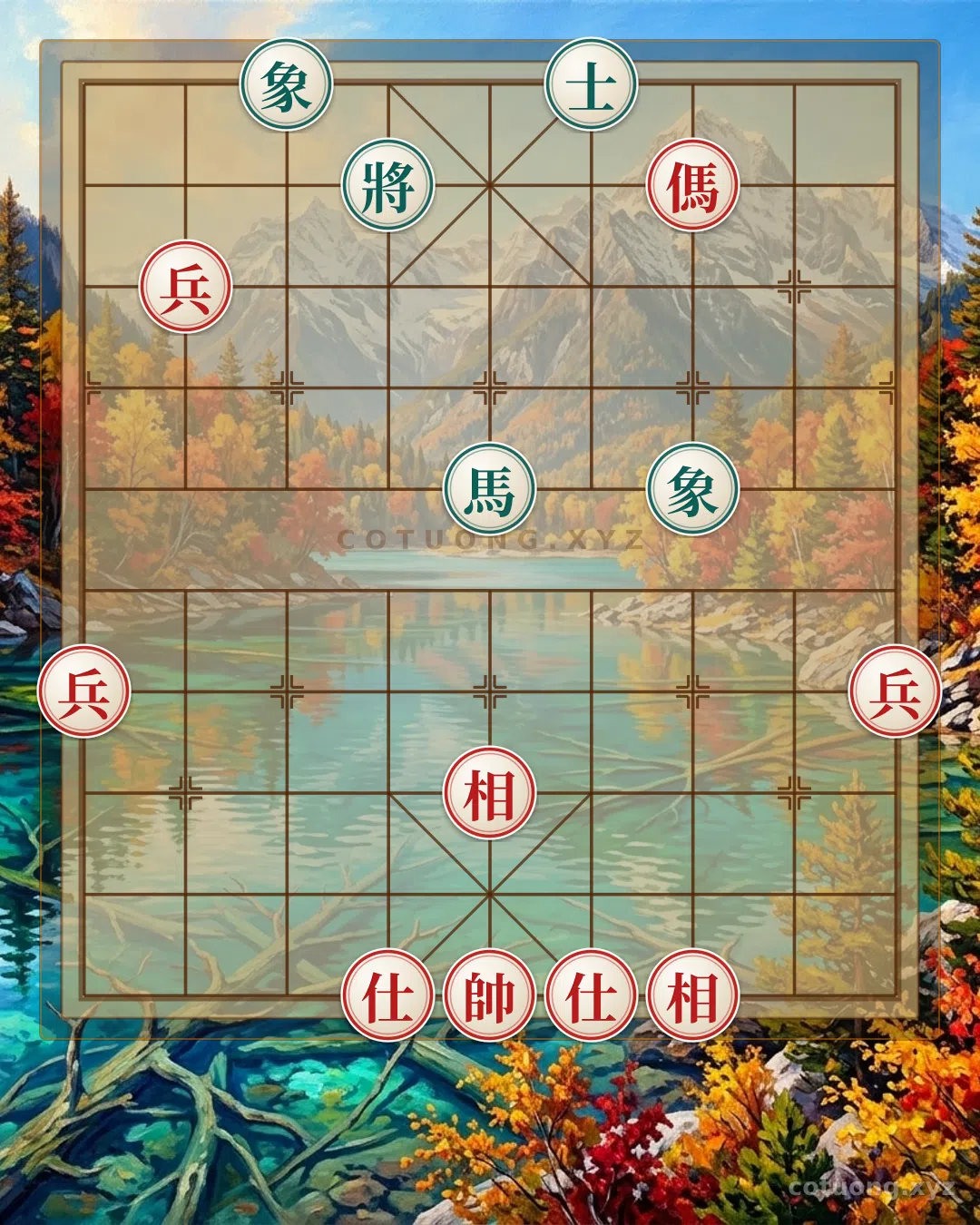 Thế cờ: Xiangqi Tactics: Defeating the Black General in the 'Double Horse Interlocking' Formation — Cờ Tướng Online