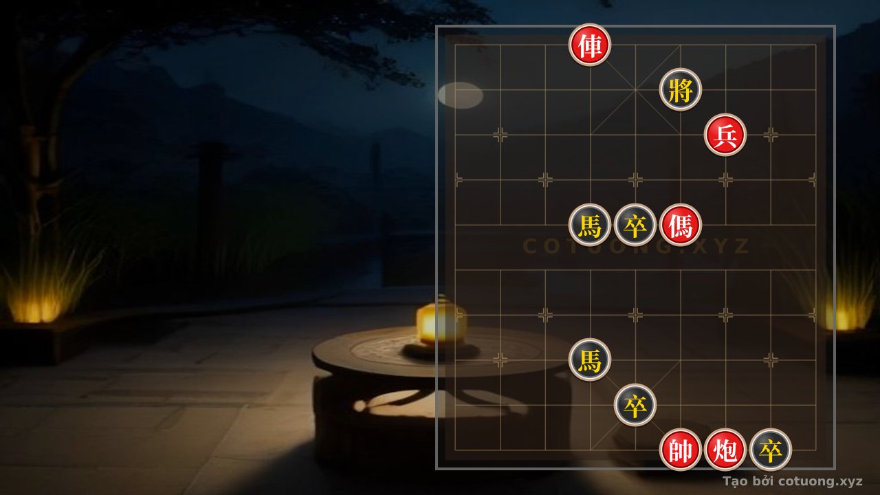 Thế cờ: Blitz Checkmate: The Art of the Red Chariot's Spear Thrust to Capture the Black General in 3 Moves — Cờ Tướng Online