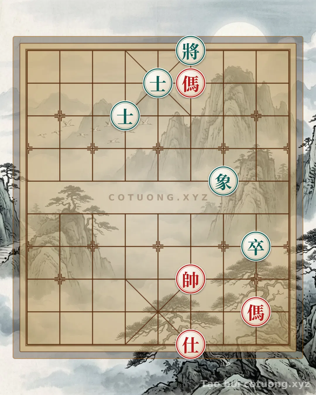 Thế cờ: Xiangqi: Tactical Checkmate with Red Horses - Lessons from the Black King's Trapped Position — Cờ Tướng Online