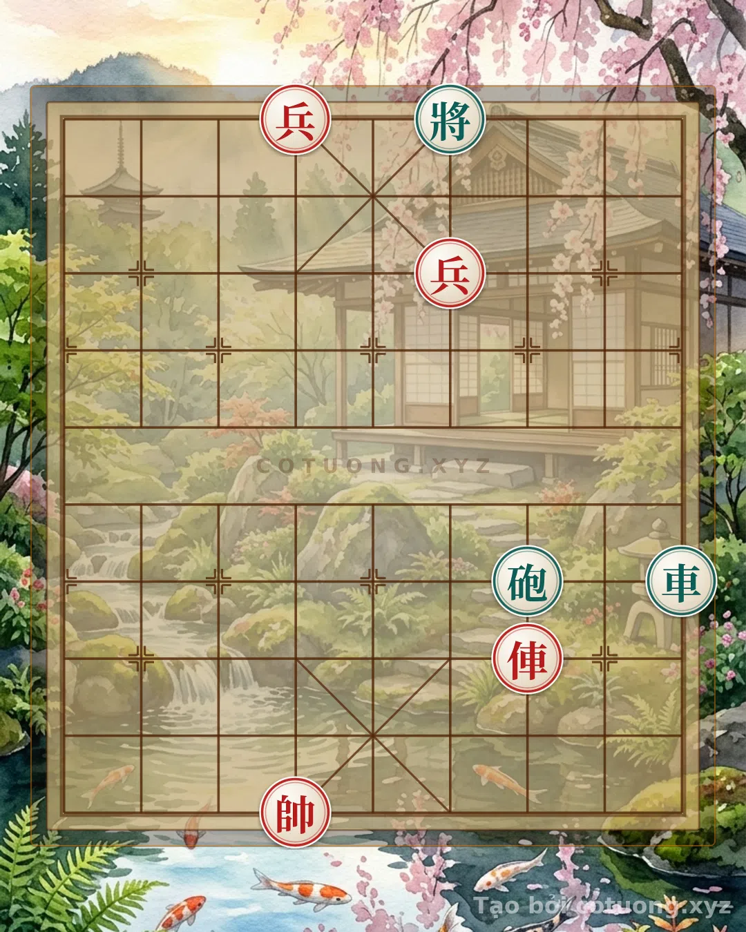 Thế cờ: Black's Strange Trap: Black Rook at 9th File 4th Rank and Black Cannon at 7th File 4th Rank - Red's Defense Tips — Cờ Tướng Online