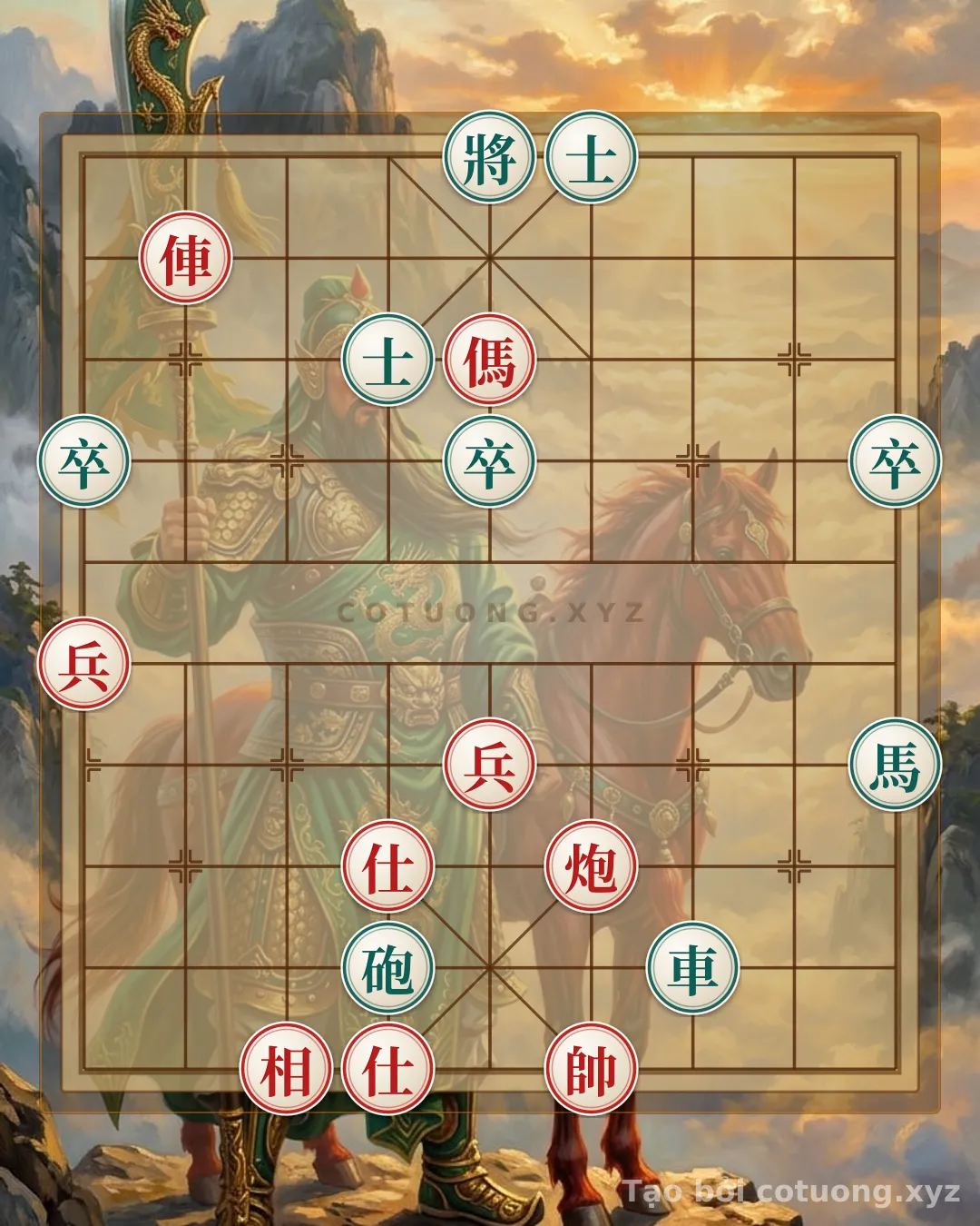 Thế cờ: Mastering the Rook Cannon: Red Rook Cannon Sacrifices Black's Horse in One Move! — Cờ Tướng Online