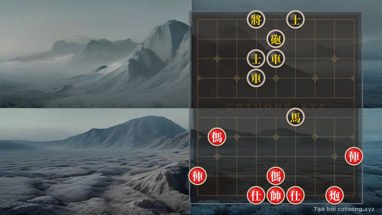 Thế cờ: Red Strategy: Double Horse Trap on File 5 - Xiangqi Level 1/10 — Cờ Tướng Online