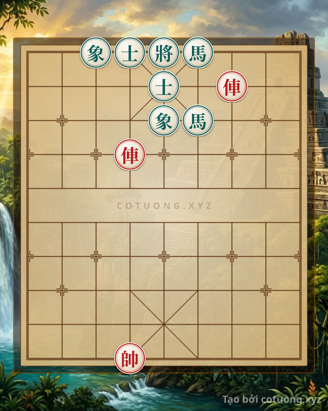 Thế cờ: Xiangqi (Chinese Chess) Position: Double Horses Cross the River to Break the Elephant's Formation - Advanced Strategy Against Super Hard AI Level 6/10 — Cờ Tướng Online