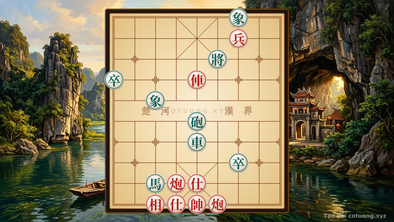 Thế cờ: Red General's Victory: The Strategy of the Red Chariot's Piercing Attack on the Black Elephants — Cờ Tướng Online