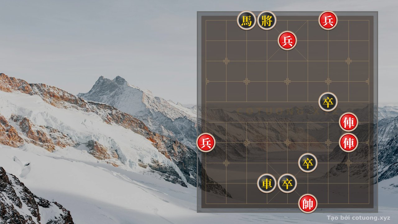 Thế cờ: Red Strategy Breaks Black Formation: Rook on File 2 Pierces, Pawn on File 5 Slashes - Super Hard Xiangqi Online — Cờ Tướng Online