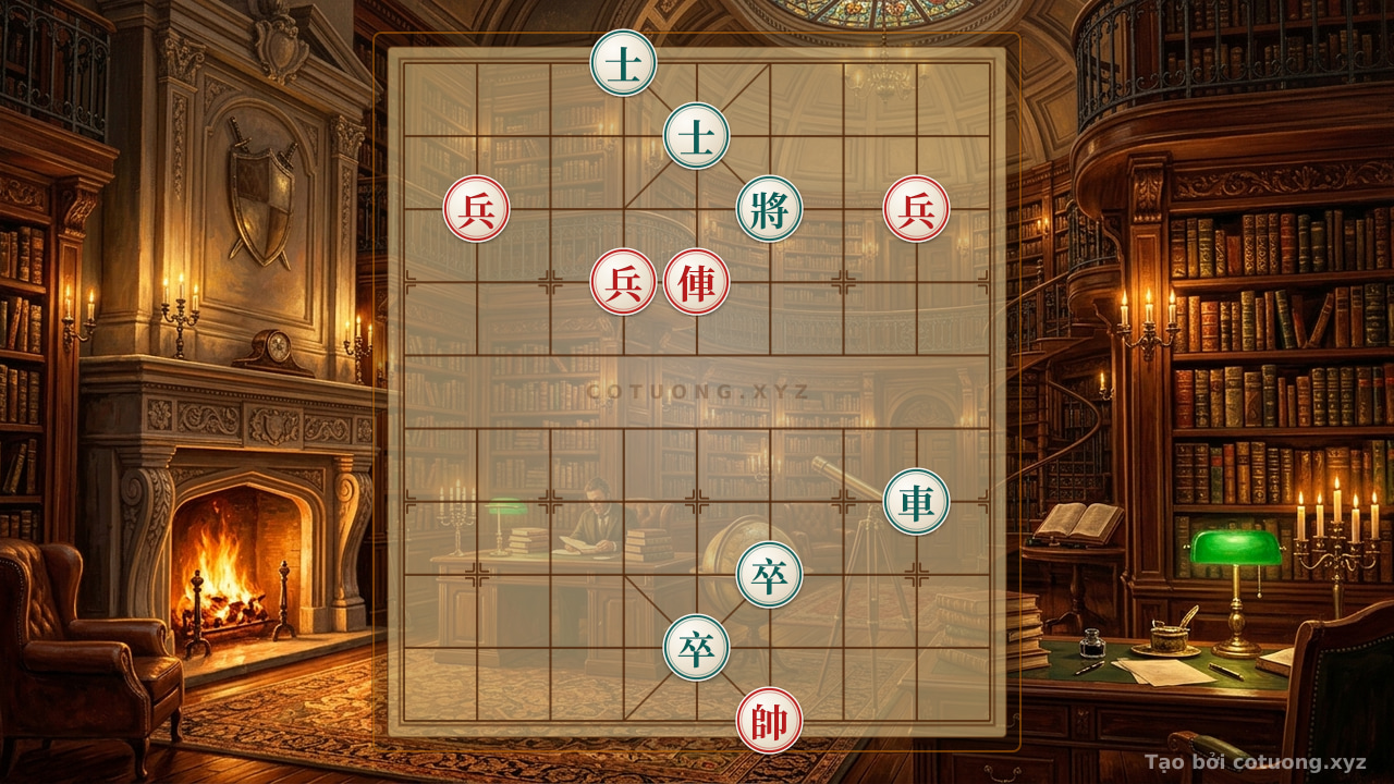 Thế cờ: Black General's L6R8 vs. Red General's L4R1 - Secret Tactics to Break Red's Defense with Chariot & Pawn: 