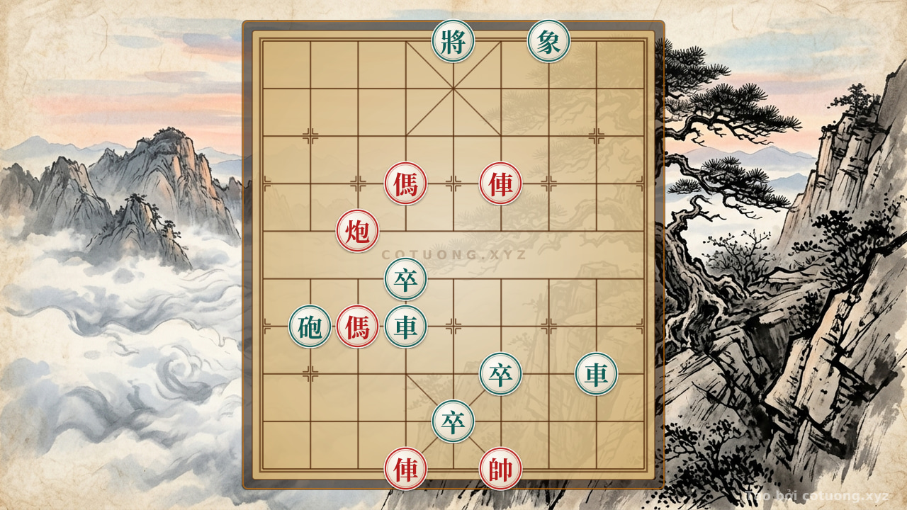 Thế cờ: Mastering the 'Red General Exposed on Rank 10' Xiangqi Strategy - Deep Analysis of Pawn and Horse Moves — Cờ Tướng Online
