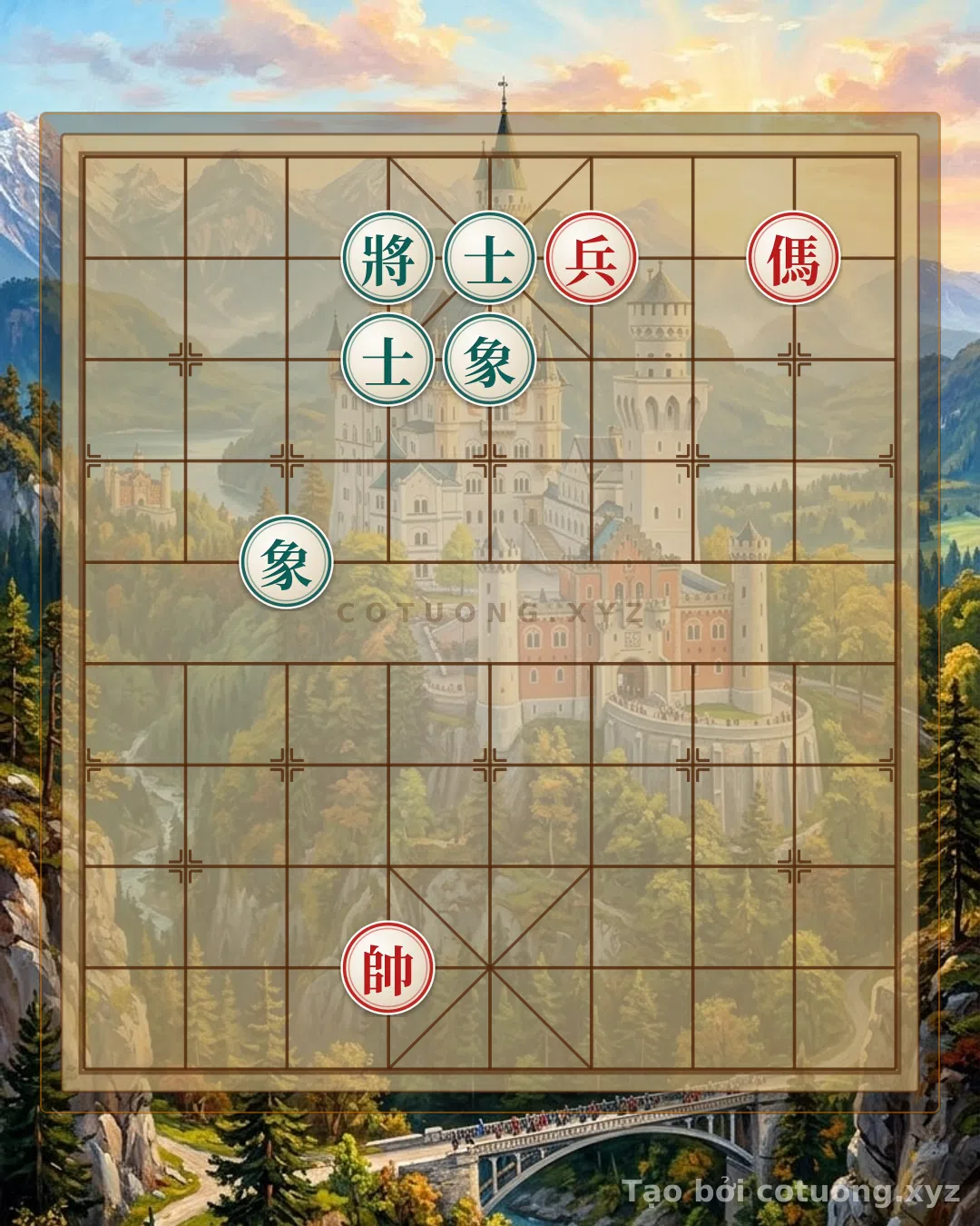 Thế cờ: Red General's Formation: Red Pawn and Horse Attack, Advisors and Elephants Defense - Basic Tactics — Cờ Tướng Online