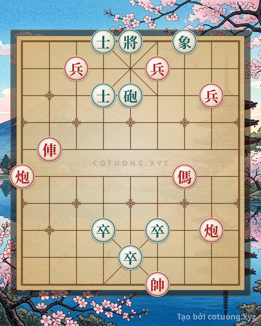 Thế cờ: Red General Chess: Checkmate Tactics from Empty Cannons — Cờ Tướng Online