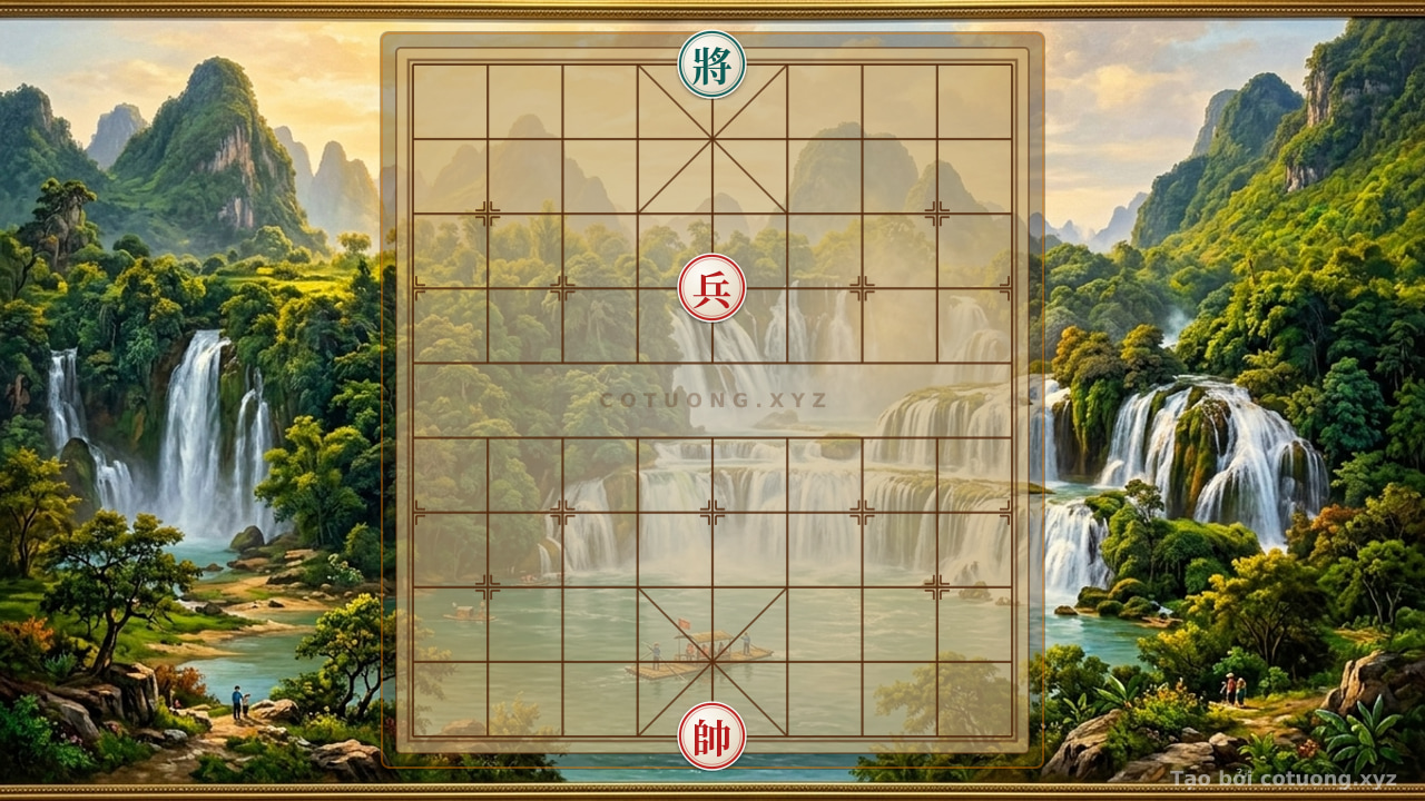 Thế cờ: Black Standing Before the Storm: The Black General and Red Pawn - Defensive Tactics — Cờ Tướng Online