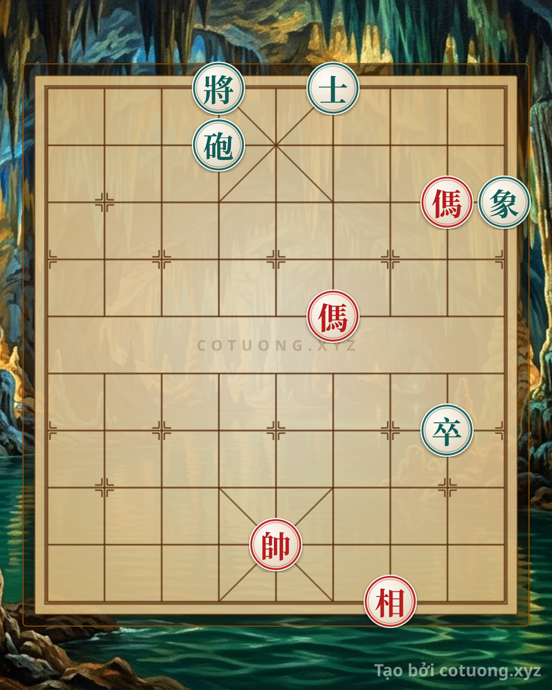 Challenge: The Crucial Endgame: 2 Red Horses vs. Black Elephant - The Secret Move to Checkmate Black in One Move - Can you solve it?