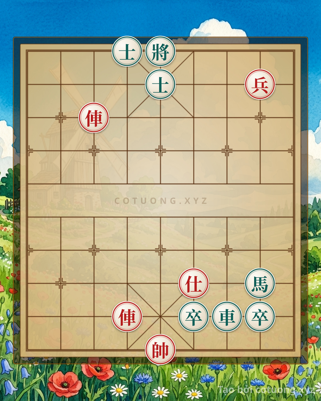 Challenge: Mastering the Classic Checkmate: Red's 2 Rooks Crush Black's Horse and Rook in a Xiangqi Endgame - Can you solve it?
