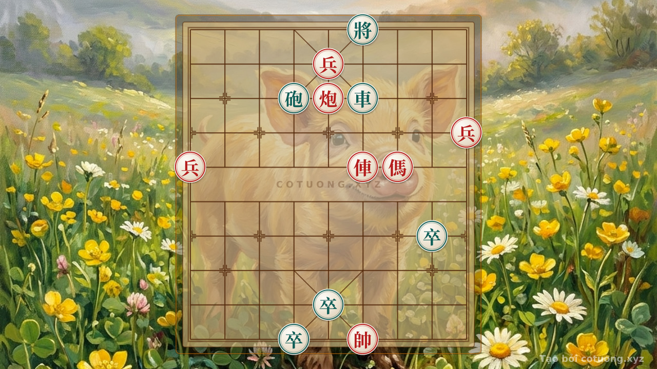 Thế cờ: The Deadly Trap in Xiangqi: Red's Checkmate, Black's Desperate Move — Cờ Tướng Online