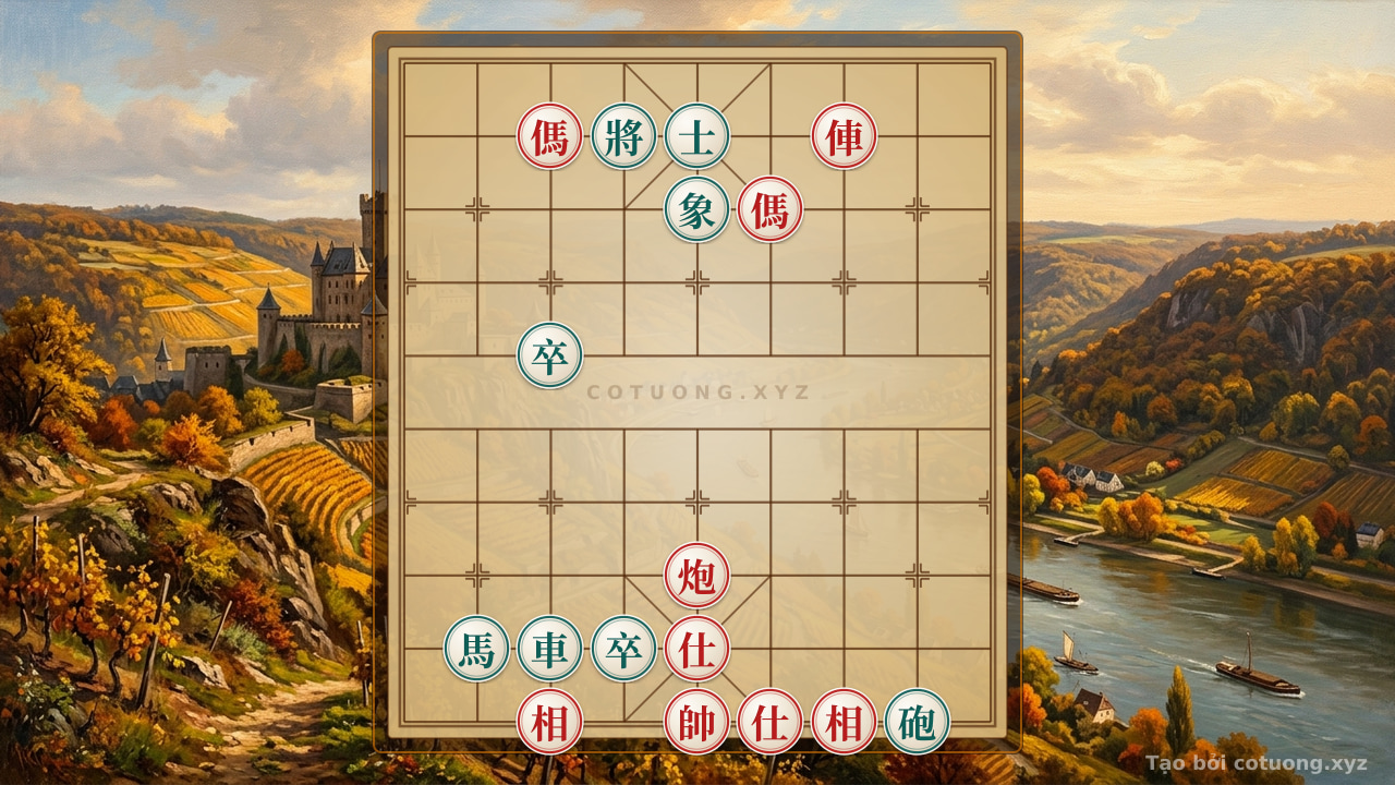 Thế cờ: Red Horse Interlocking Legs: Defensive Tactics for the Black General in the Xiangqi Position — Cờ Tướng Online