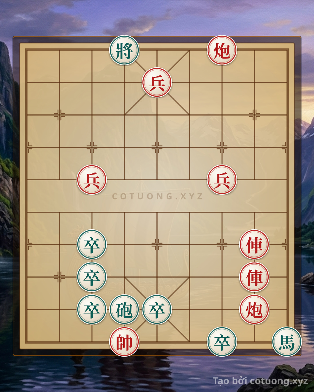 Thế cờ: Super Difficult Xiangqi: Red Attacks, Black Counters - Find the Path to Kill the Black General — Cờ Tướng Online