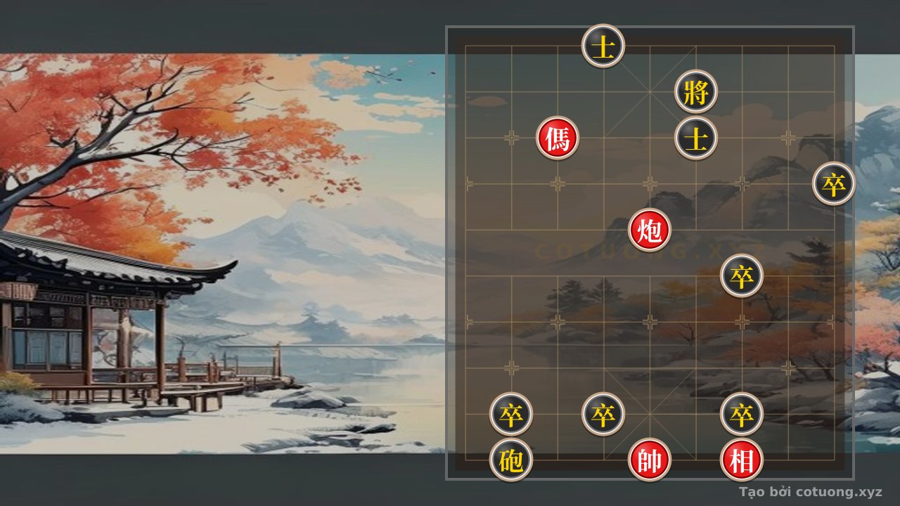 Thế cờ: Xiangqi: Black's Defense in the Red Storm - Scenario 'Horse vs. Advisor' — Cờ Tướng Online