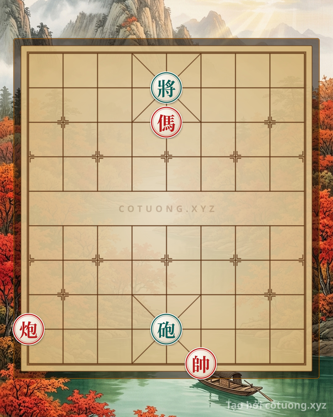 Thế cờ: Red General: Mastering the Empty Cannon Strategy Against the Black General — Cờ Tướng Online
