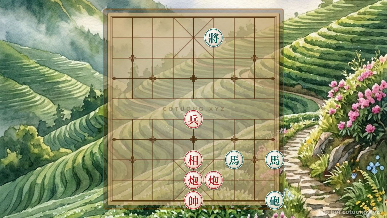 Thế cờ: Classic Checkmate Tactics: 2 Cannons and Elephant Crush Black's Double Horses in 3 Moves - Unique Unbeatable Strategy — Cờ Tướng Online
