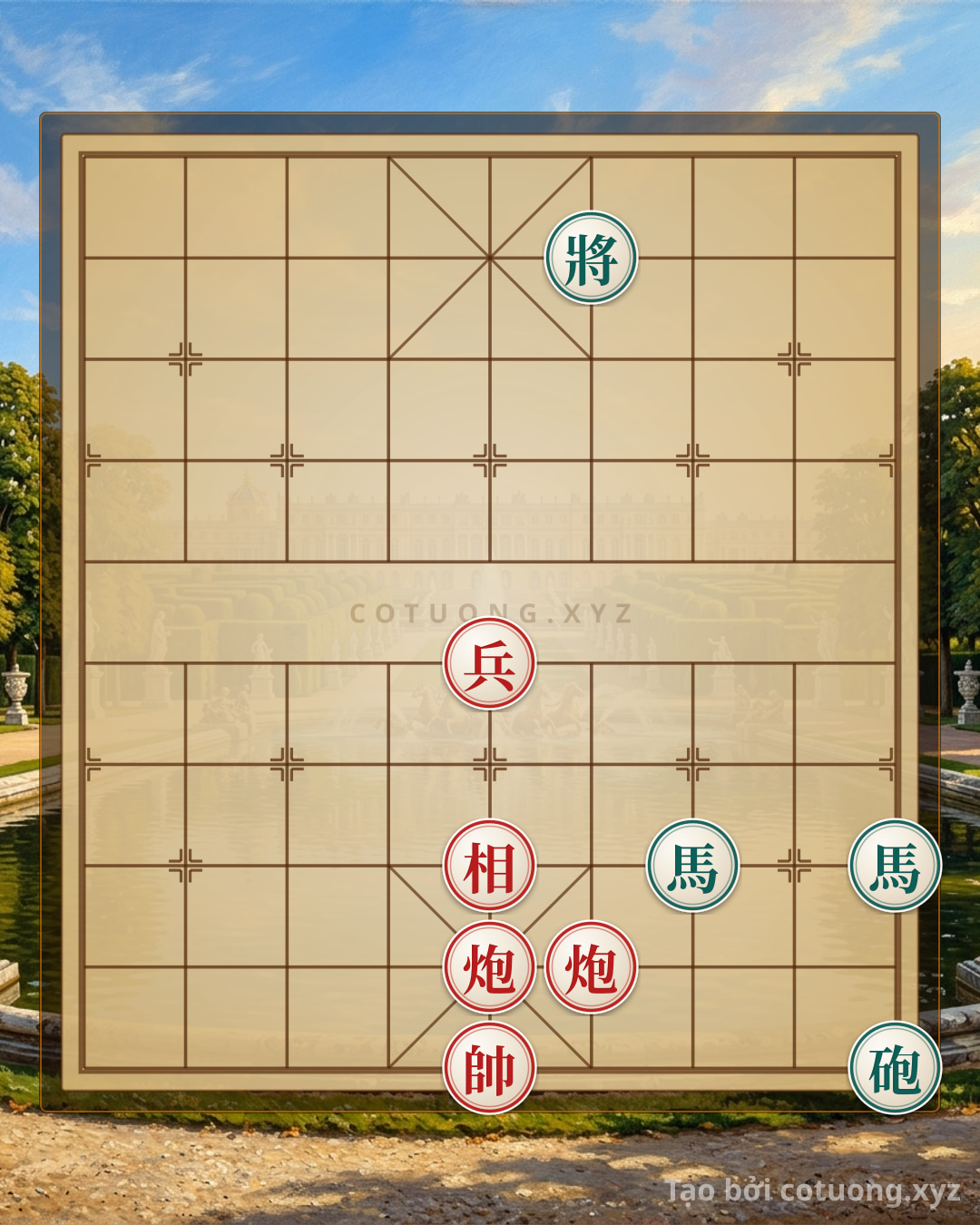 Challenge: Classic Checkmate Tactics: 2 Cannons and Elephant Crush Black's Double Horses in 3 Moves - Unique Unbeatable Strategy - Can you solve it?