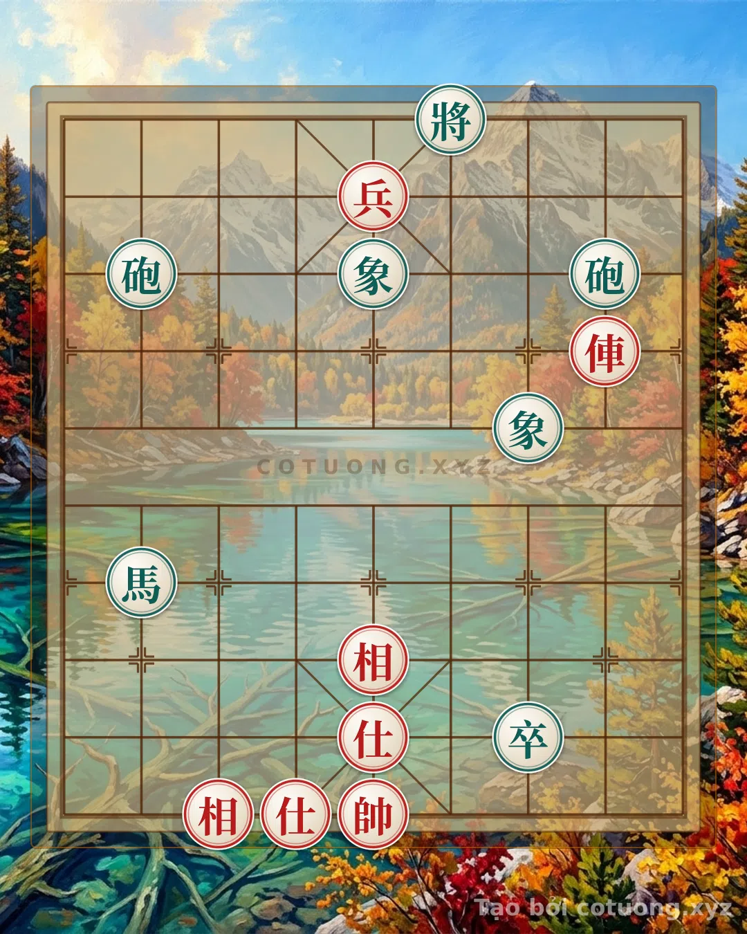 Thế cờ: The Fortress Battle: Red's Assault, Black's Drowning in Cannon Traps — Cờ Tướng Online
