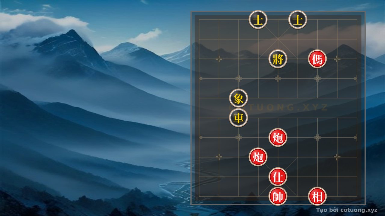 Thế cờ: Dangerous Position: 2 Cannons, Horse, Advisor, Elephant vs. Chariot, 2 Advisors, Elephant - Red's Winning Strategy — Cờ Tướng Online